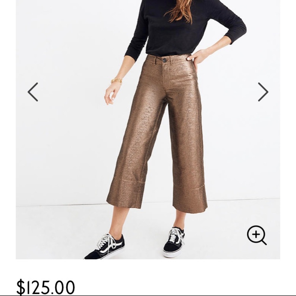 Madewell Wide Leg Metallic Pant
